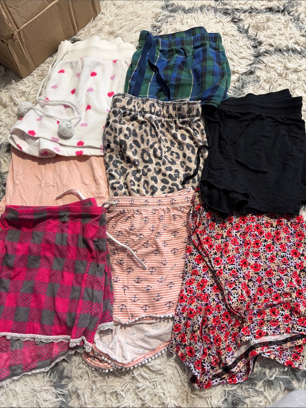 Bundle of pajama shorts (8 total)